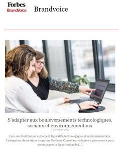Copie d'écran de la publication de l'article Forbes sur Parthena Consultant